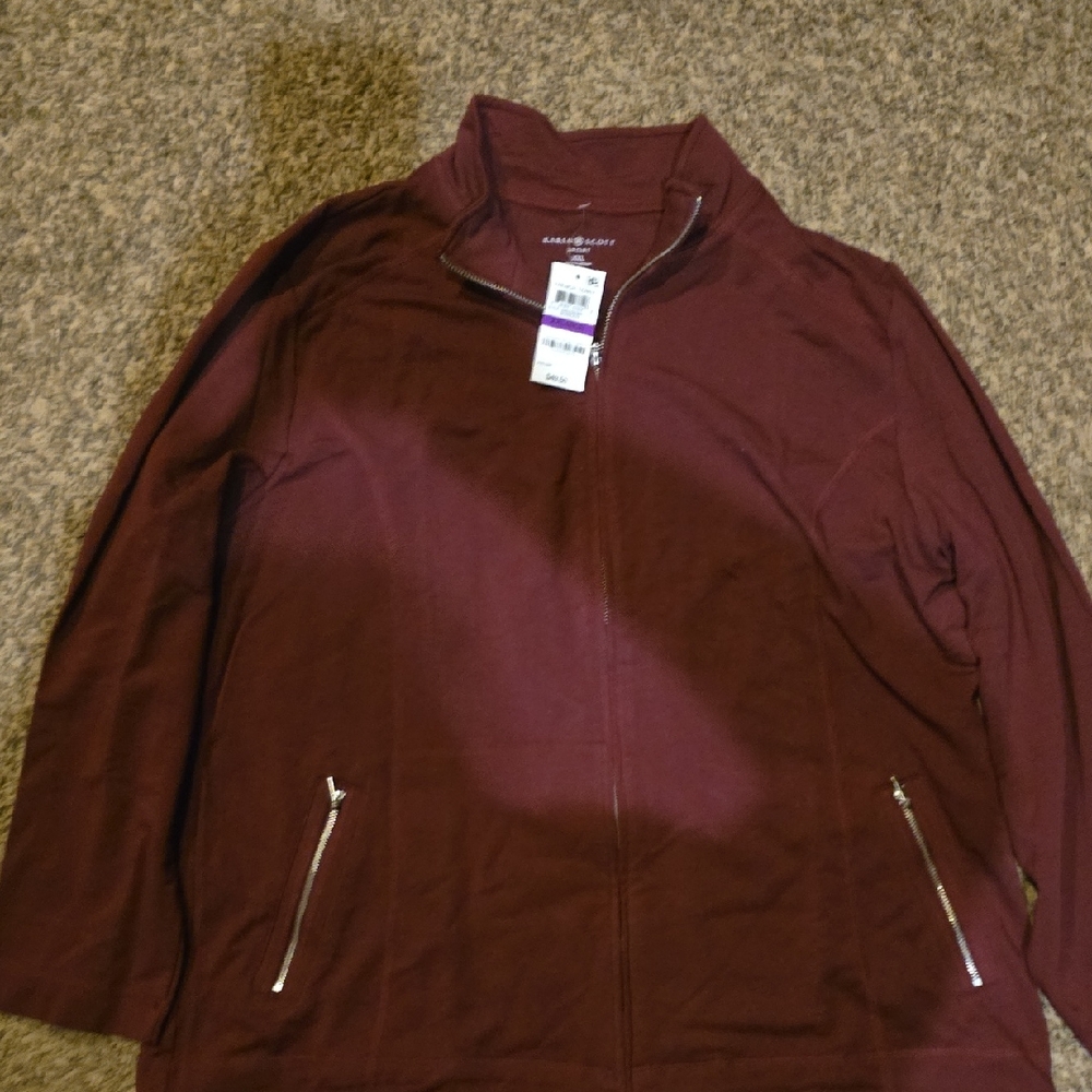 Scott Bordeaux Full-Zip Maroon Jacket with Silver Details